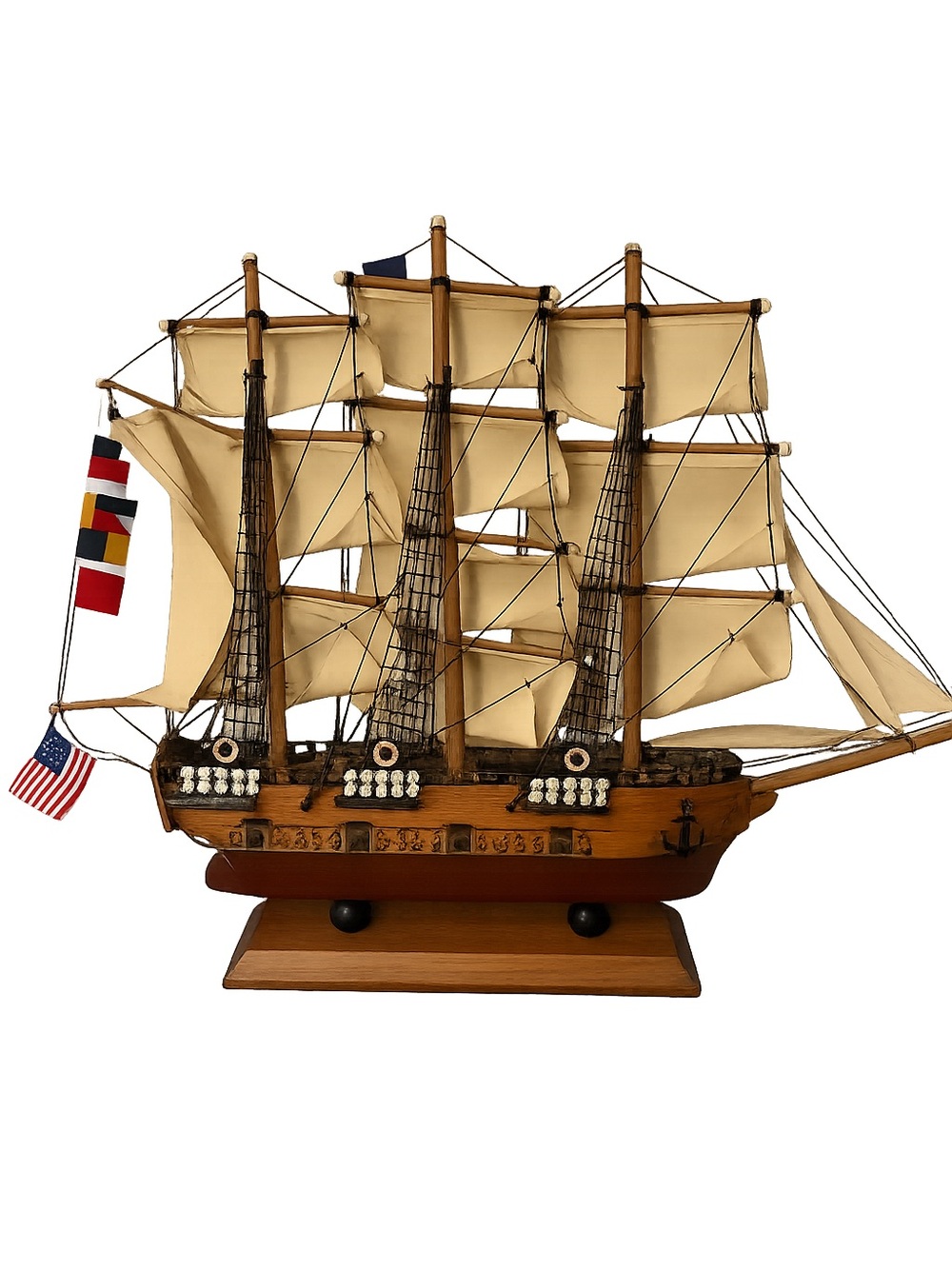 Vintage “U.S.S. Constitution 1797”  Wood Model Ship Assembled
